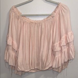 Forever 21 blush pink off the shoulder top